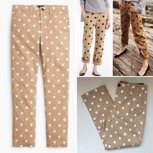 J. Crew High Rise Girlfriend Polka Dot Chinos